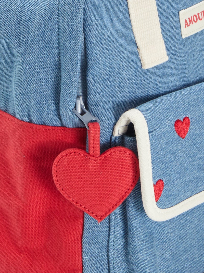 Sac à dos effet denim Bleu - Kiabi