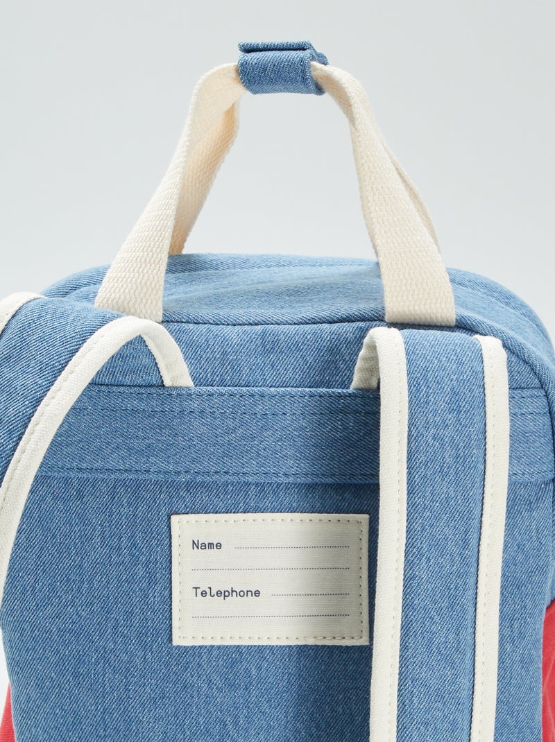 Sac à dos effet denim Bleu - Kiabi