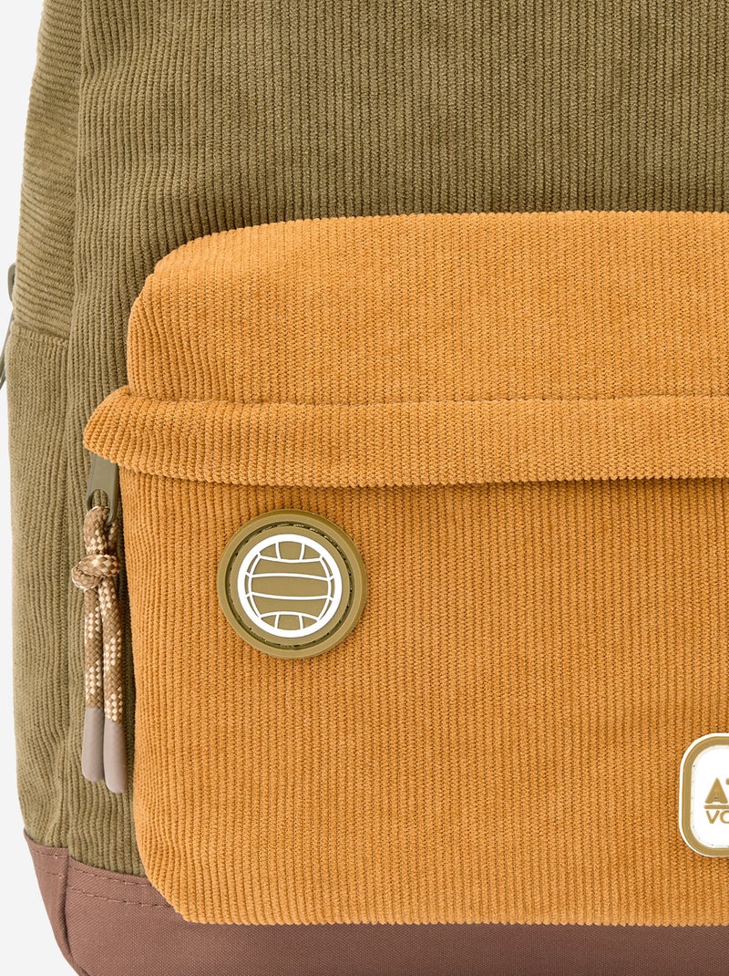 Sac à dos effet velours Kaki - Kiabi