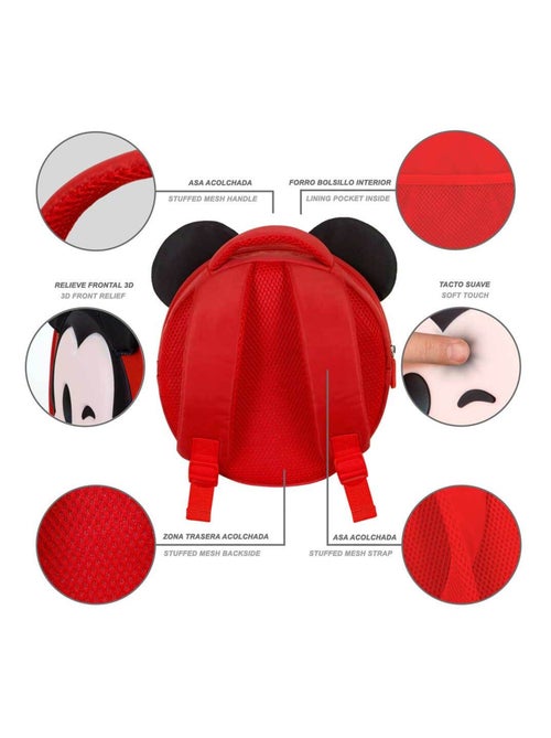Sac à dos Emoji - Disney Mickey Mouse Send - Rouge - Taille Unique - Kiabi
