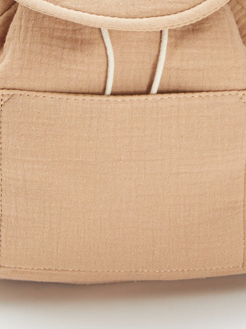 Sac à dos en gaze de coton BEIGE - Kiabi