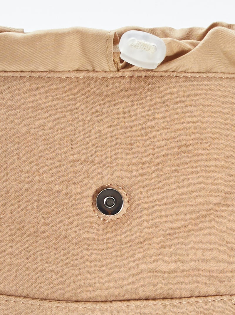 Sac à dos en gaze de coton BEIGE - Kiabi