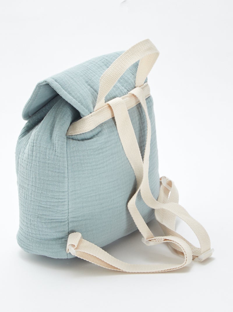 Sac à dos en gaze de coton BLEU - Kiabi