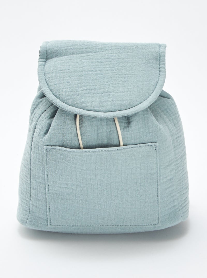 Sac à dos en gaze de coton BLEU - Kiabi