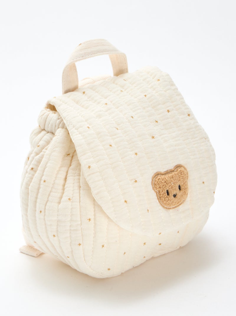 Sac à dos en gaze de coton imprimé Beige - Kiabi