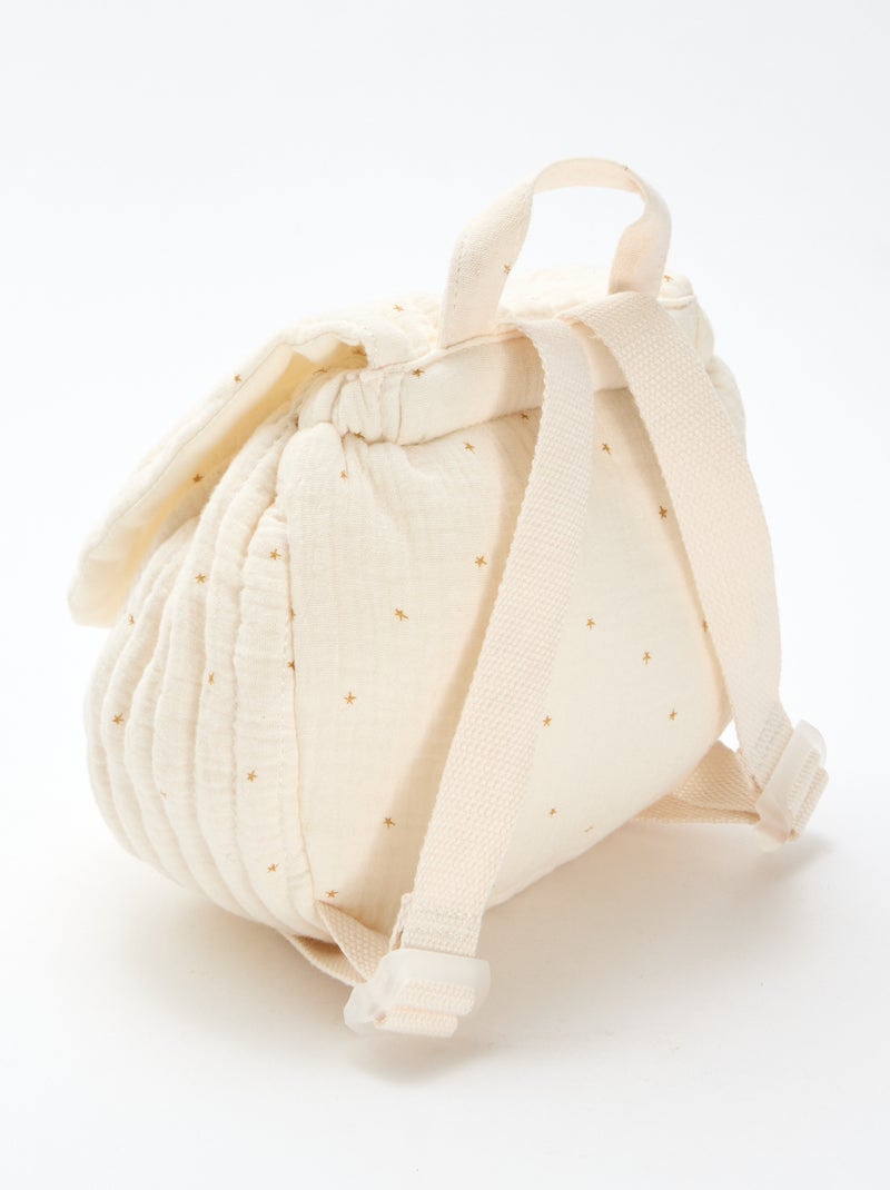 Sac à dos en gaze de coton imprimé Beige - Kiabi