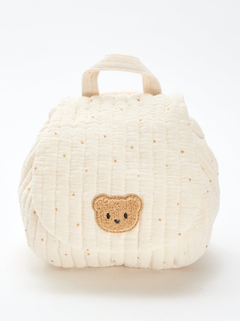 Sac à dos en gaze de coton imprimé Beige - Kiabi