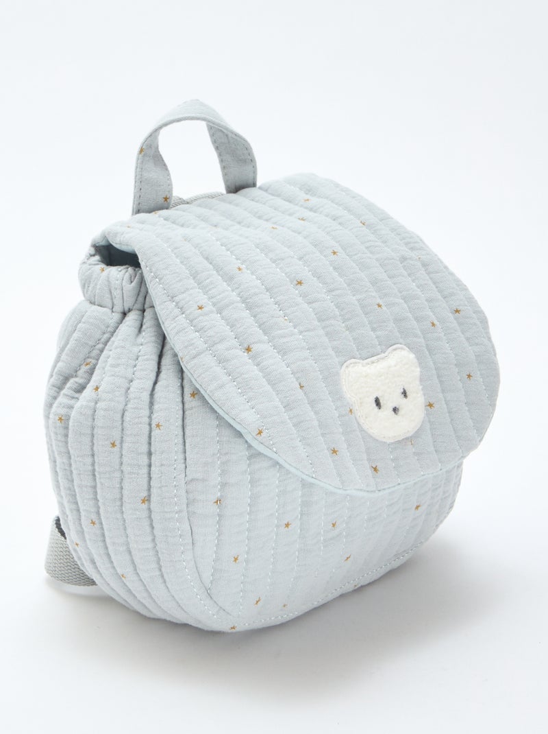 Sac à dos en gaze de coton imprimé Bleu - Kiabi