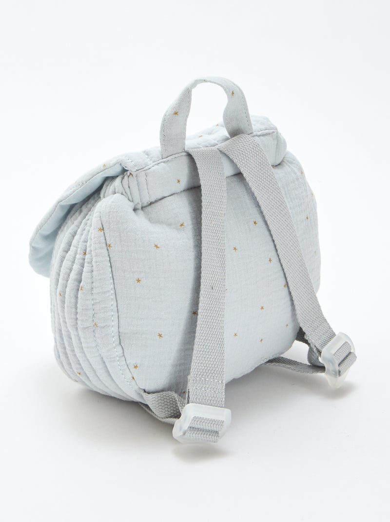 Sac à dos en gaze de coton imprimé Bleu - Kiabi