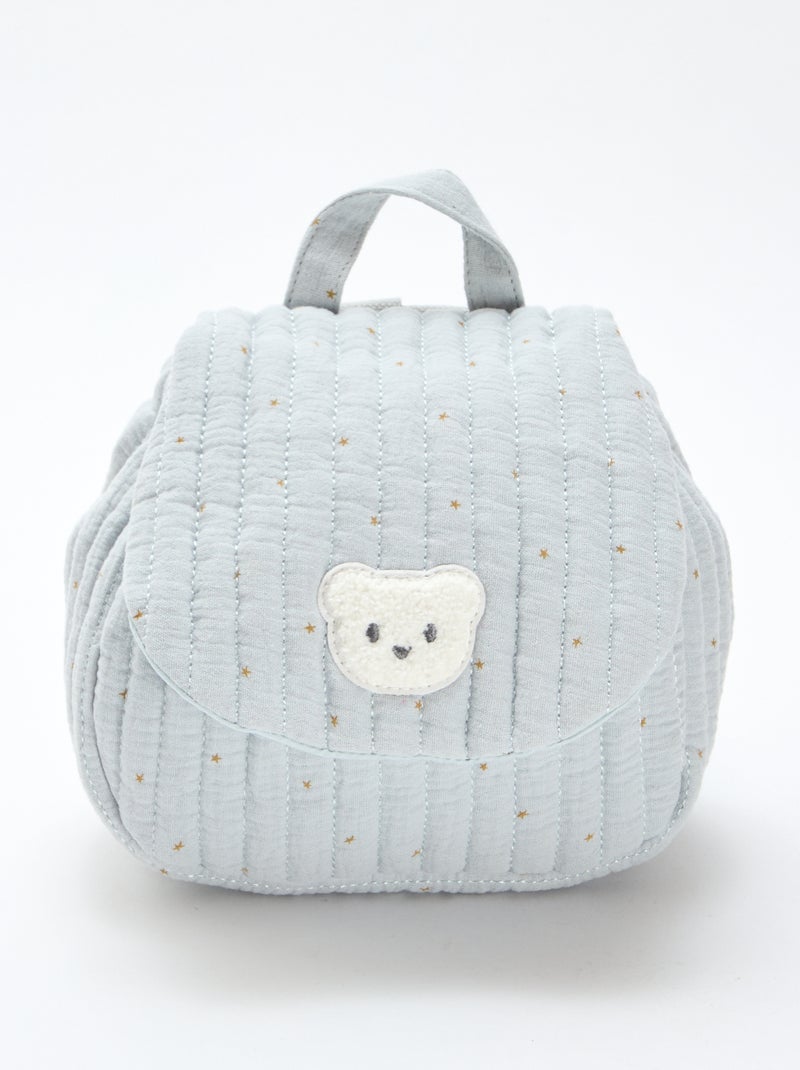 Sac à dos en gaze de coton imprimé Bleu - Kiabi