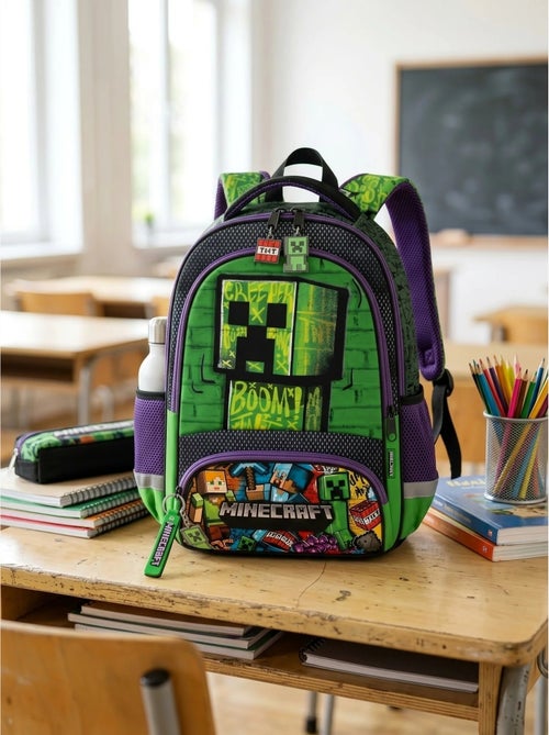 Sac à dos enfant 8l avec porte-bouteille minecraft - Kiabi Sac à dos enfant 8l avec porte-bouteille minecraft - Kiabi