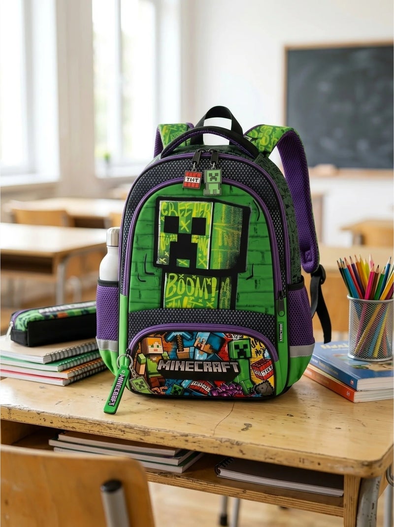 Sac à dos enfant 8l avec porte-bouteille minecraft Multicolore - Kiabi