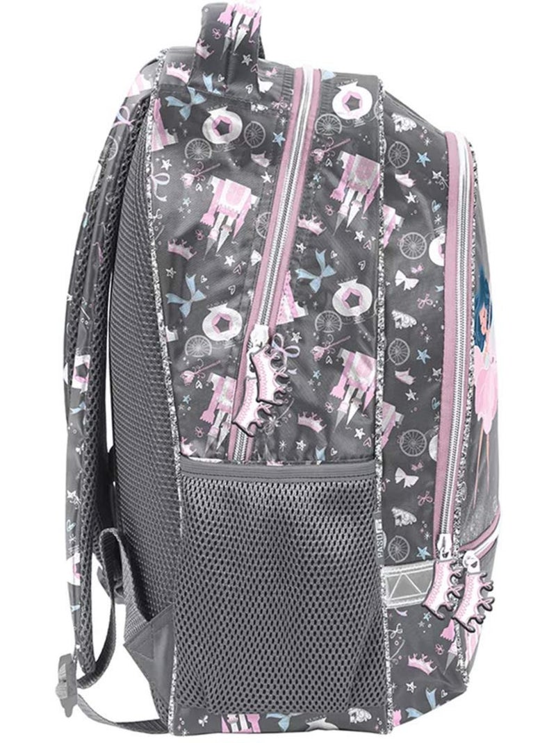 Sac à Dos enfant Ballerine Fée 38 CM Gris Rose clair - Kiabi