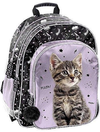Sac à dos enfant chat imperméable 38 cm