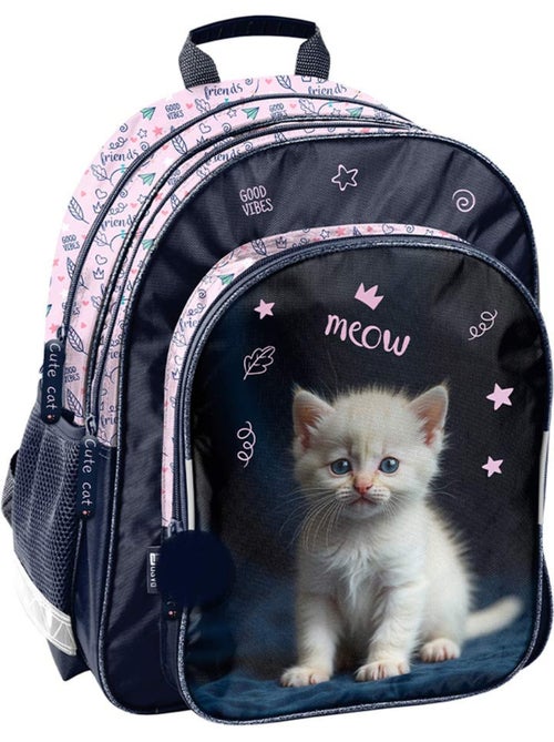 Sac à dos enfant Chaton Blanc 38 cm , 2 poches zippées - Kiabi Sac à dos enfant Chaton Blanc 38 cm , 2 poches zippées - Kiabi