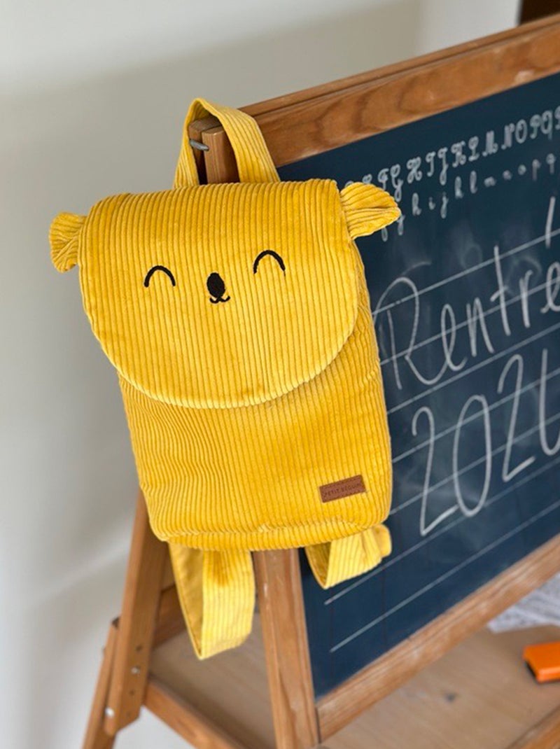 Sac à dos enfant en velours côtelé Adele Jaune - Kiabi
