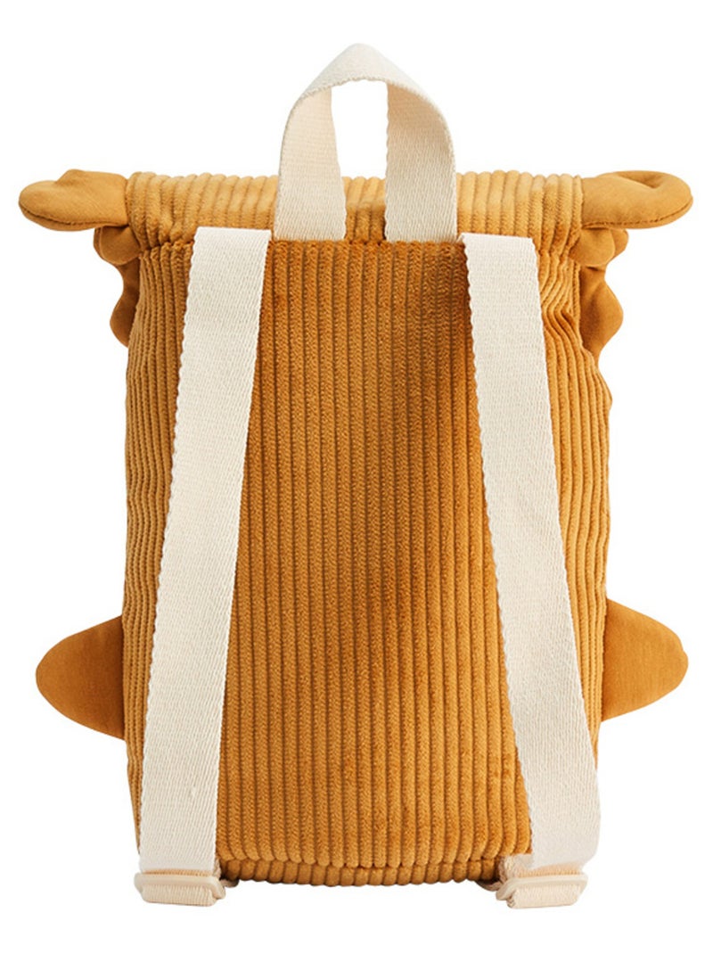 Sac à dos enfant en velours côtelé Charly Marron - Kiabi