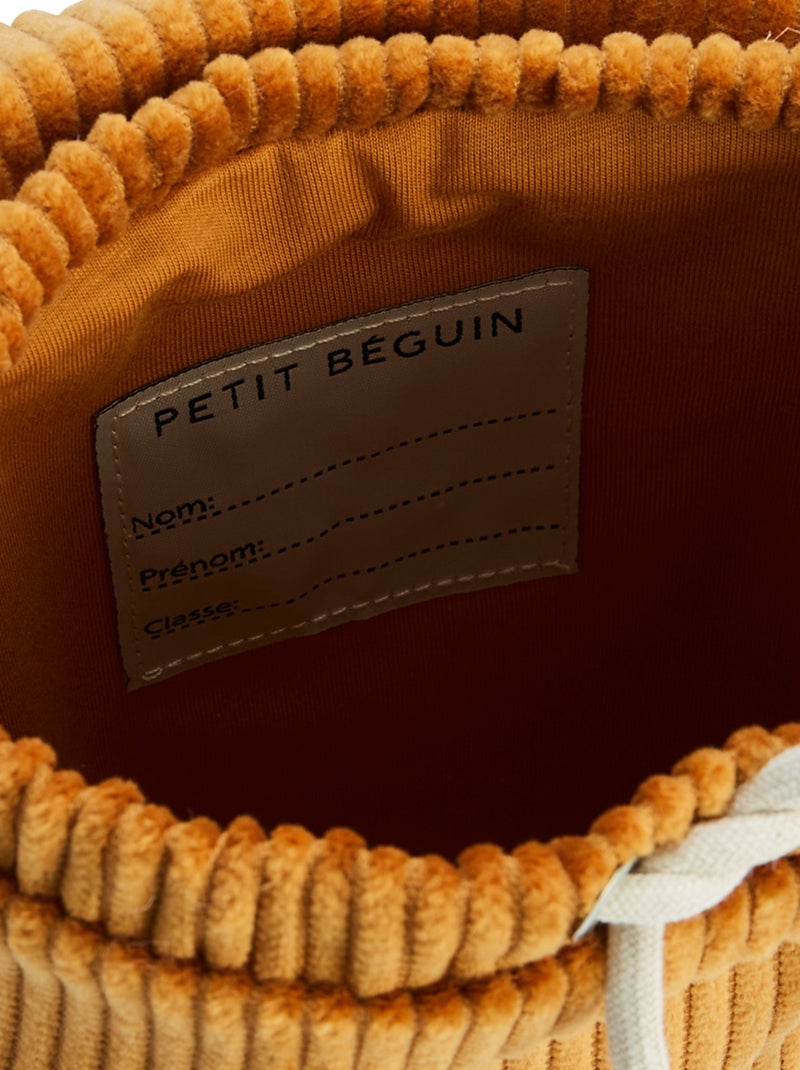 Sac à dos enfant en velours côtelé Charly Marron - Kiabi