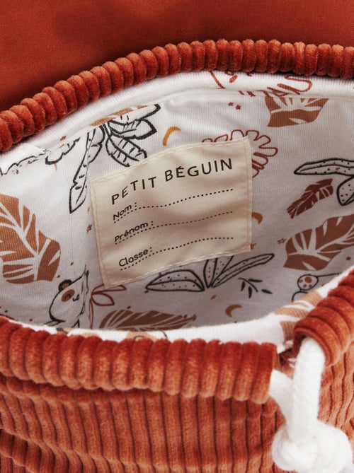 Sac à dos enfant en velours côtelé Maloueg - Kiabi