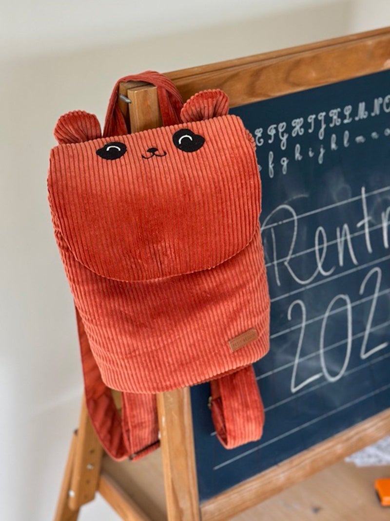 Sac à dos enfant en velours côtelé Maloueg Marron - Kiabi