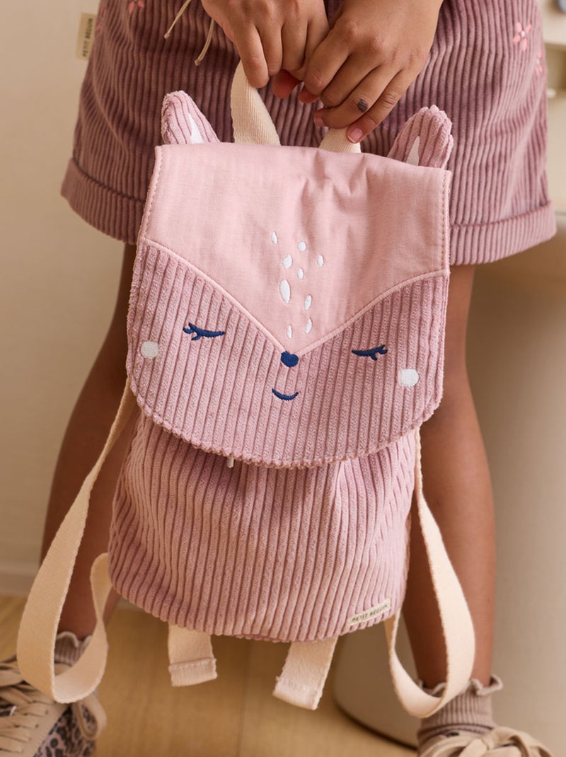 Sac à dos enfant en velours côtelé Mona Rose - Kiabi
