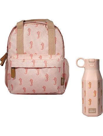 Sac à dos enfant & gourde souple assortie (3-6 ans) - Ensemble de rentrée - Hippocampe