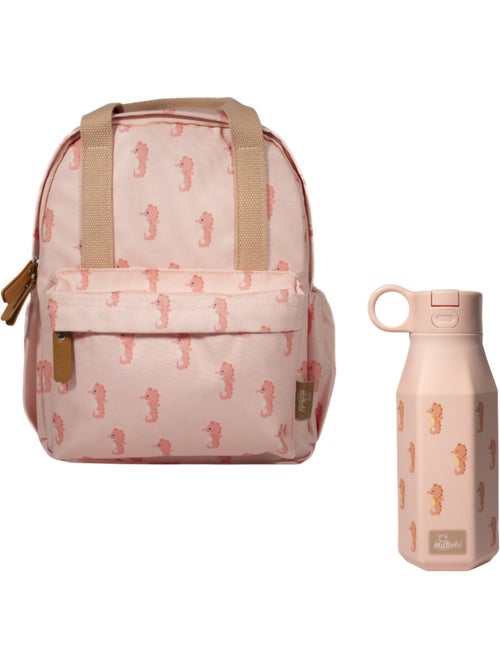 Sac à dos enfant & gourde souple assortie (3-6 ans) - Ensemble de rentrée -  Hippocampe - Kiabi