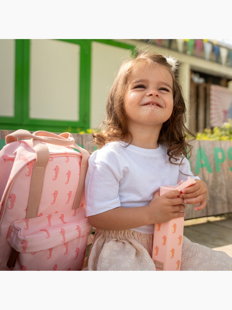 Sac à dos enfant & gourde souple assortie (3-6 ans) - Ensemble de rentrée -  Hippocampe Rose - Kiabi