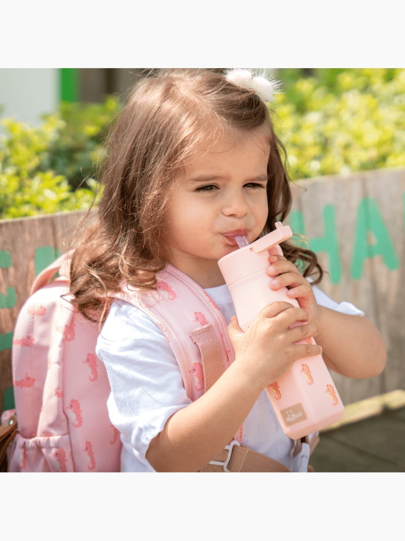 Sac à dos enfant & gourde souple assortie (3-6 ans) - Ensemble de rentrée -  Hippocampe Rose - Kiabi