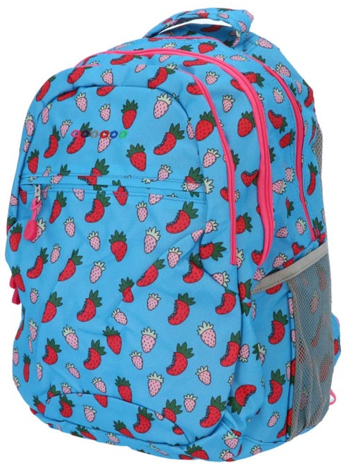 Sac à dos enfant haut de gamme motif fraise 48 CM - Kiabi