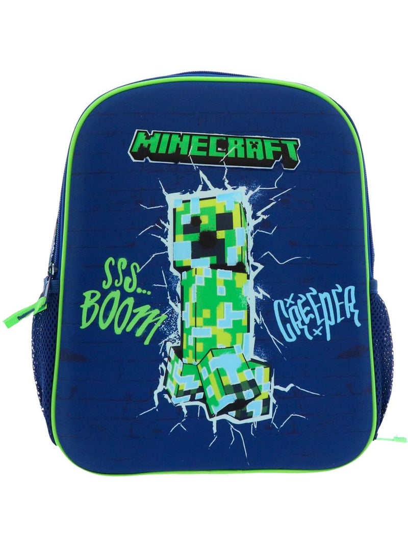 Sac à dos enfant Minecraft Creeper 32 cm poche zippée Noir Bleu marine Bleu - Kiabi