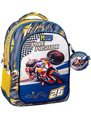 Sac à dos enfant moto 'Pole Position' 43 cm à 2 compartiments CMP