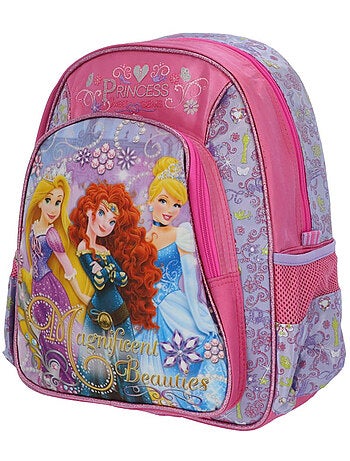 Sac à dos enfant polyester satiné imprimé Disney Princess 38 CM