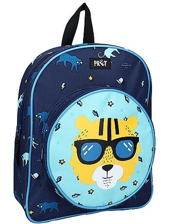 Sac à dos enfant Pret 'Tiger' bleu marine 30 cm poche zippée