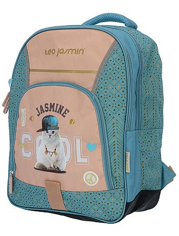 Sac à dos enfant TEO JASMIN 'Jasmine Cat' 42 cm à 2 compartiments zippés