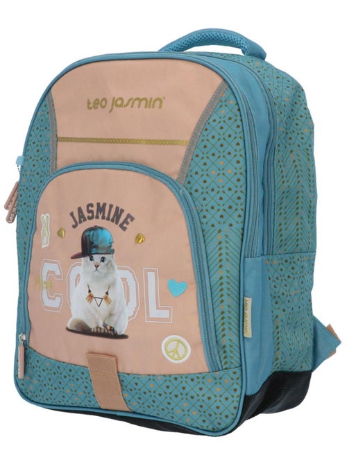 Sac à dos enfant TEO JASMIN 'Jasmine Cat' 42 cm à 2 compartiments zippés - Kiabi