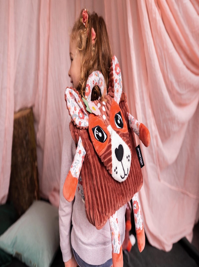 Sac à dos enfant velours Rose - Kiabi