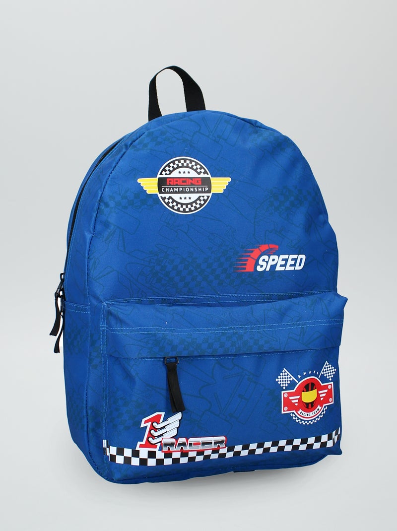 Sac à dos esprit 'course automobile' bleu - Kiabi