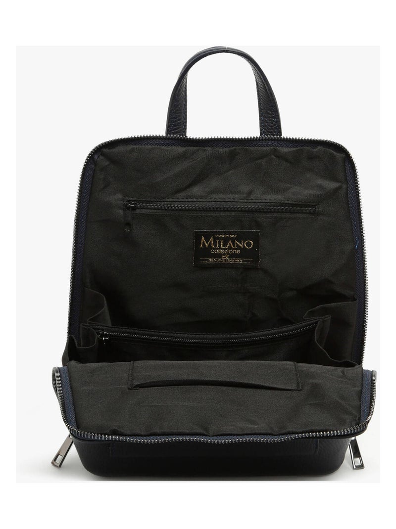 Sac À Dos Et Épaule Cuir Milano Cuir De Vachette Bleu électrique - Kiabi