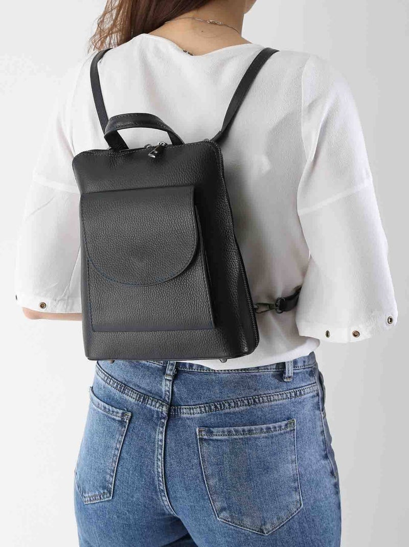 Sac À Dos Et Épaule Cuir Milano Cuir De Vachette Bleu électrique - Kiabi