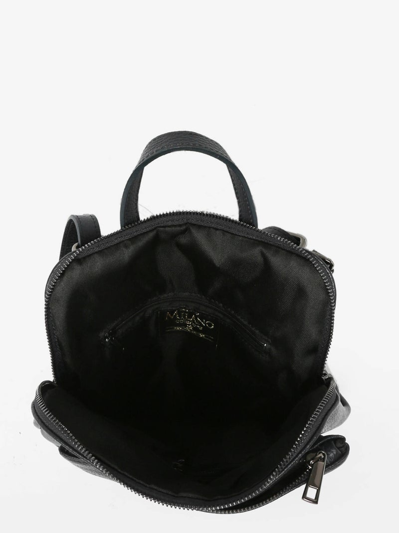 Sac À Dos Et Épaule Milano Cuir De Vachette Noir Noir - Kiabi