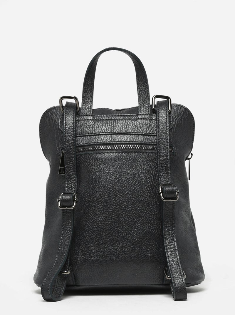 Sac À Dos Et Épaule Milano Cuir De Vachette Noir Noir - Kiabi