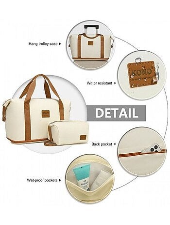 Sac à dos et sac de voyage ensemble 3 pièces polyester 25 l - kono