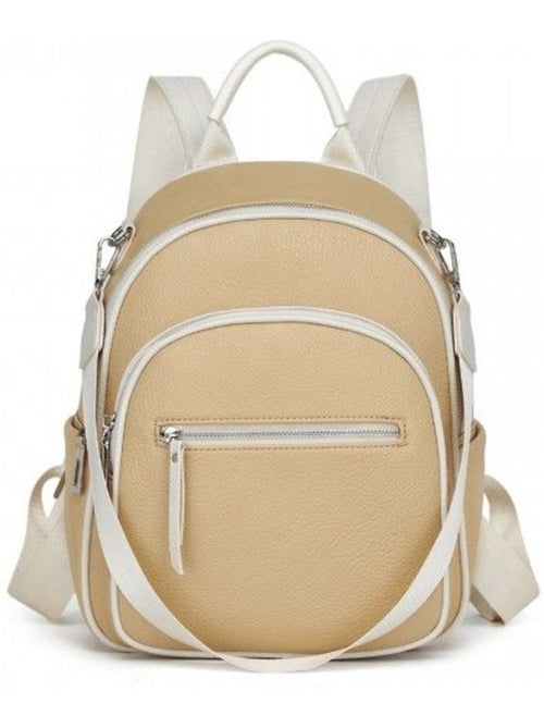 Sac à dos femme cuir pu déperlant compact 31,5x25x12,5 cm - miss lulu - Kiabi