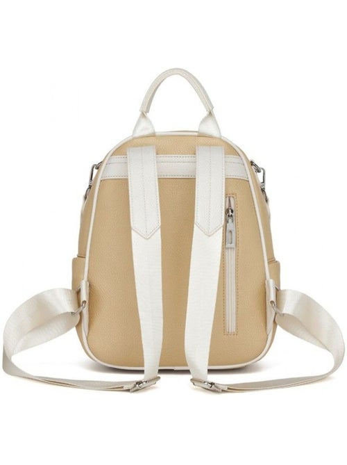 Sac à dos femme cuir pu déperlant compact 31,5x25x12,5 cm - miss lulu - Kiabi