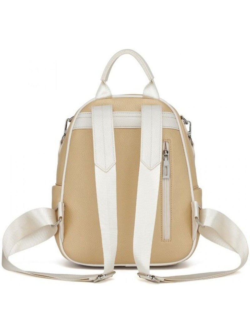 Sac à dos femme cuir pu déperlant compact 31,5x25x12,5 cm - miss lulu Jaune - Kiabi