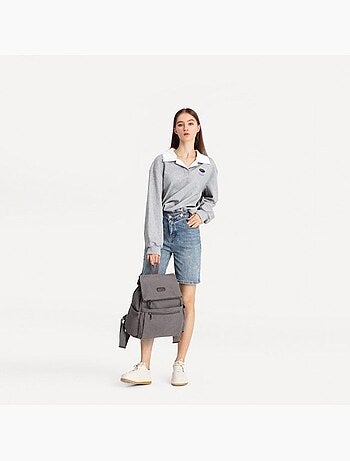 Sac à dos femme cuir pu rabat magnétique compatible a4 - kono