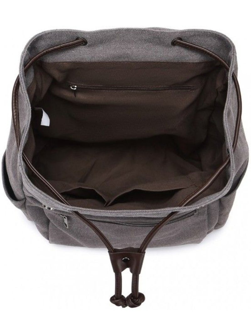 Sac à dos femme cuir pu rabat magnétique compatible a4 - kono Gris - Kiabi