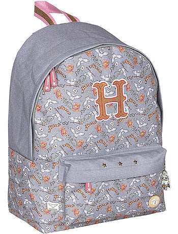 Sac à dos fille 1 compartiment HARRY POTTER Hedwig gris imprimé