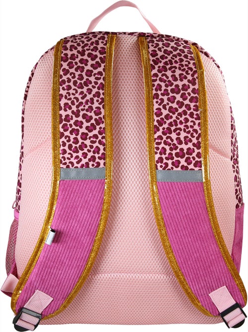 Sac à dos fille French Disorder en velours 2 compartiments motif léopard rose - Kiabi Sac à dos fille French Disorder en velours 2 compartiments motif léopard rose - Kiabi